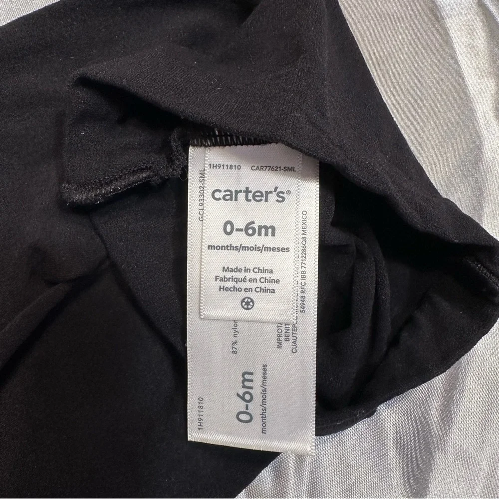 🌹CARTER’s Baby Black & Light Pink Stretch Leggings / NWOT